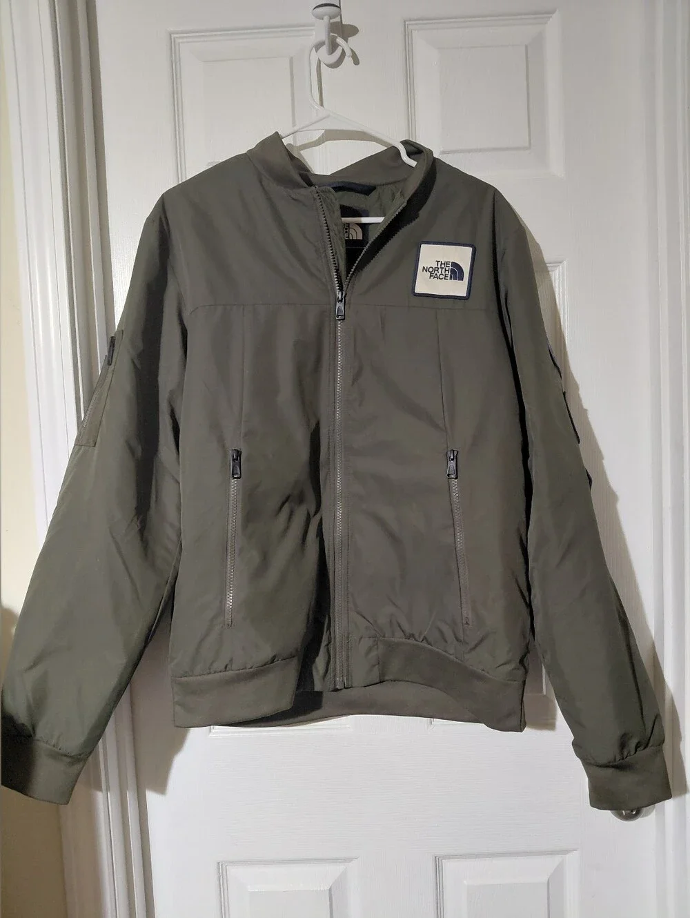The North Face Jacket Mens Military Green Patched Quilted Size Medium
